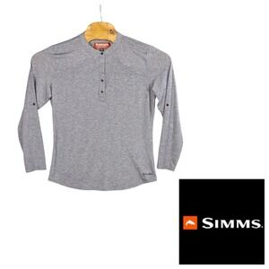 Simms Fishing Womens LARGE Drifter Henley Performance Material Gorpcore Outdoors